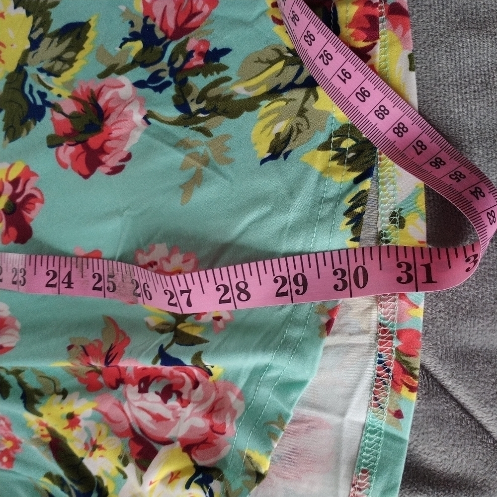 Amazon U.Vomade Green Floral Shirt Sleeve Tunic Top 1X - Picture 14 of 14